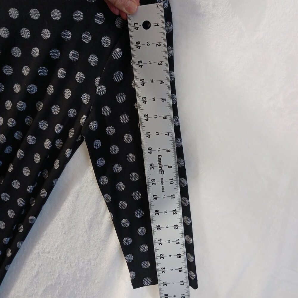 Chico's, Solar Polka Dots, Small, Black & White Tunic Top, HI-Low, Elbow Sleeves - Picture 10 of 14